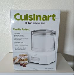 Cuisinart® 1.5 Quart Ice Cream, Frozen Yogurt & Sorbet Maker (white, new/unopened)