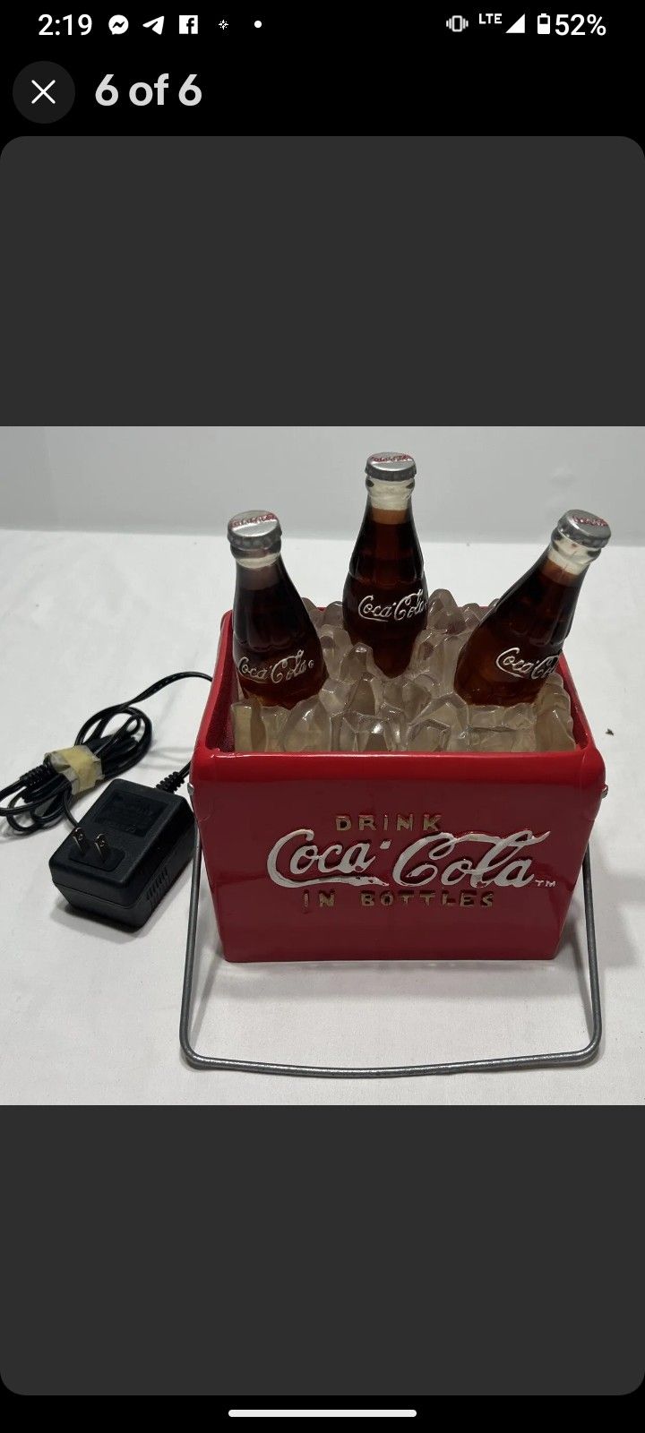 Vintage Coca Cola  Ice Chest Lamp And Fountain 