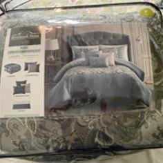 NEW, Firm, Riverbrook Home Caliana 7-pc. Embroidered Comforter Set, Slate, Full
