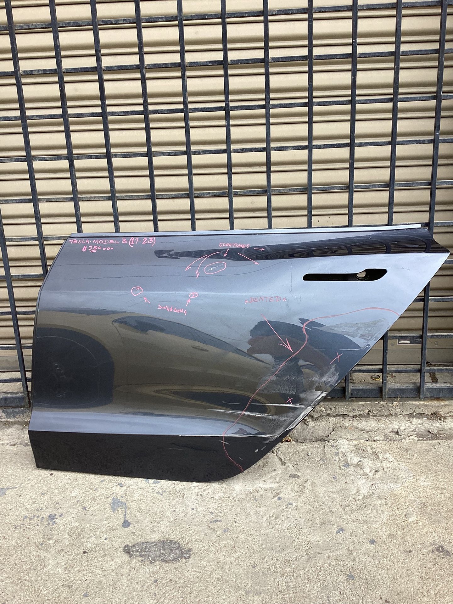 2017 - 2023 Tesla Model-3 Rear Driver Side Door Shell OEM