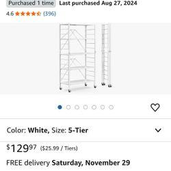 5 Tier Expandable, Foldable Storage Shelves