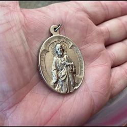 Nice 925pure Silver Heavy Double Side Pendant 