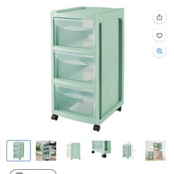 Mainstays Medium 3-Drawer Plastic Storage Cart with Wheels