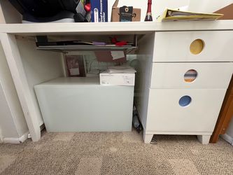White Desk with Storage