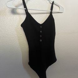 Black Bodysuit with Buttons