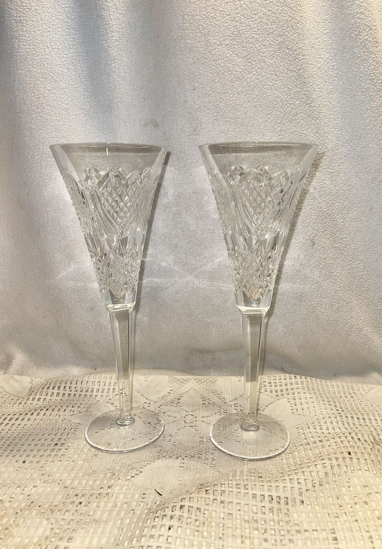 WEDDING?? Waterford “LOVE” collection flute glasses. No chips or cracks.