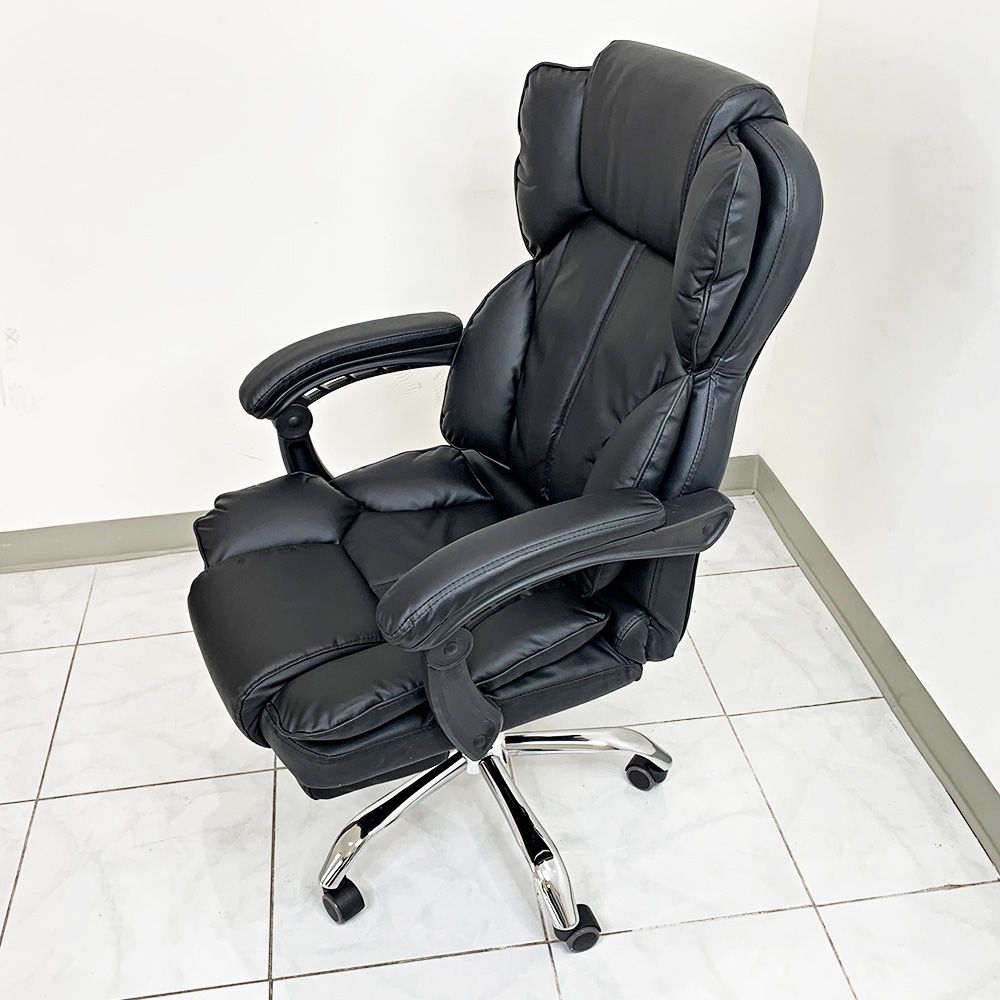 New $120 Executive Office Chair Black Leather Thick Padding Comfortable Ergonomic Recline Height Adjustable 