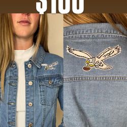 Philadelphia Eagles Women’s Custom-Made Denim Jacket