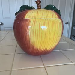 Clay Art Apples To Apples Cookie Jar