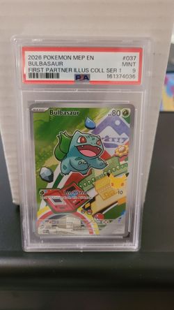 PSA 9 Bulbasaur Pokemon Card graded slab First Partner Illus Coll