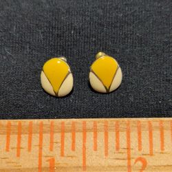 vintage earrings jewelry yellow color