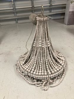 Wood Bead Chandelier