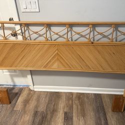 Vintage 1960’s-70’s Mid-Century Modern Bamboo Headboard Boho/Coastal Style