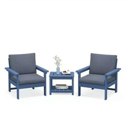 Set Of  3-piece Patio Sofa Set