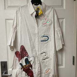 White/ 2xl   Cartoon Shirt 