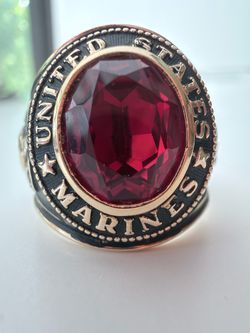 Men's ring Marines USA 14k Platted. Size 10