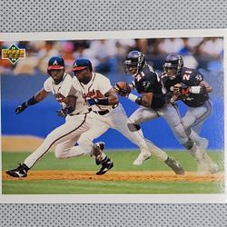 1992 Upper Deck Baseball Deion Sanders Braves PRIME TIMES TWO Short Print #SP3