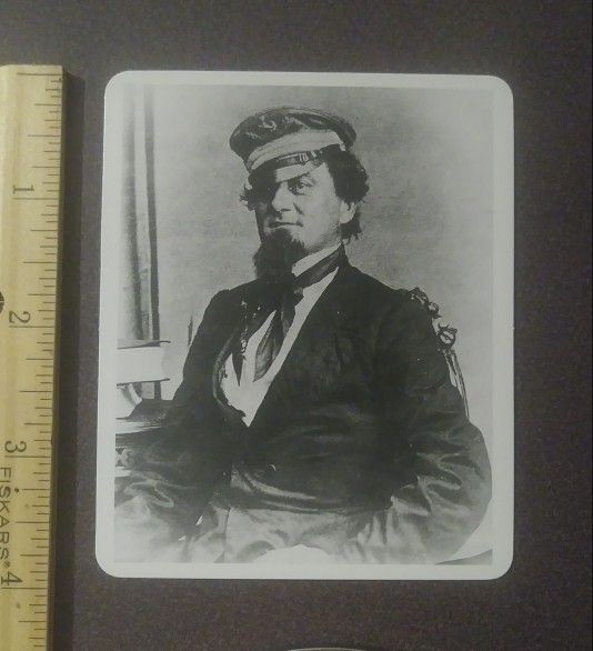 Civil War U.S. John Newland Maffitt Officer Navy Prince Of Privateers Biographer Knowledge Card Vintage Collectible Black White Photo Portrait