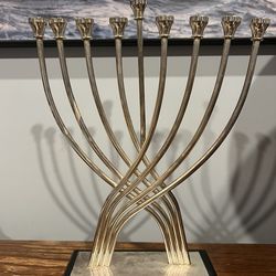 Silver-plated Hanukkah Menorah