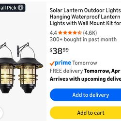 Solar Wall Lantern 2 pack