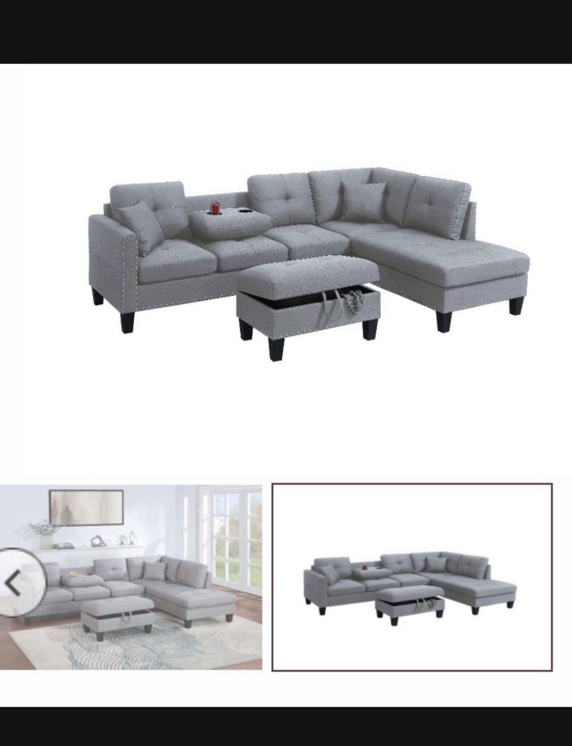 Sectional With Ottoman Brand New In