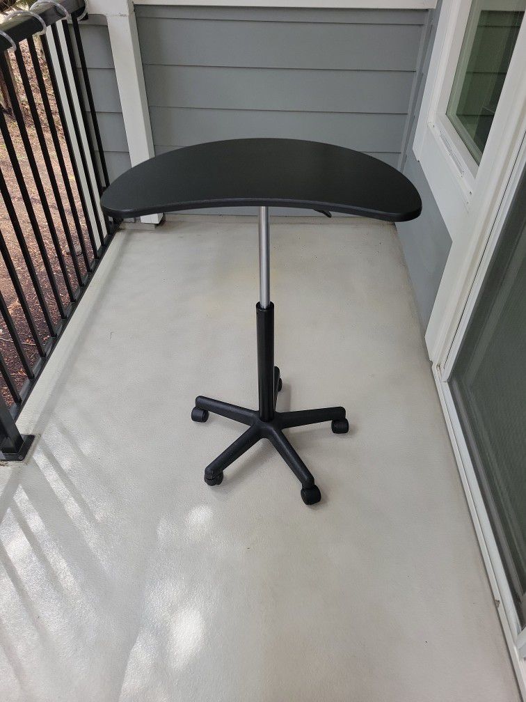 Adjustable Height Laptop Table With Wheels and Swivel Top