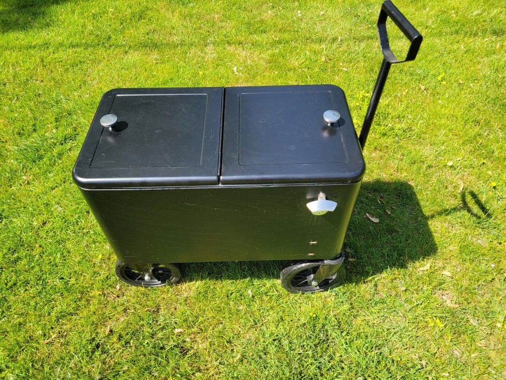 Rolling 80qt. Cooler Ice Chest Long Handle