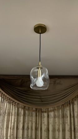 Clear Glass Pendant Light Brass Finish