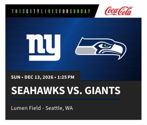 $700 Pair | Seahawks vs Giants | Hawks Nest Seats