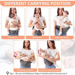 HKAI Baby Hip Carrier, Mom’s Choice Award Winner, Baby Carrier with Adjustable Waistband & Breathable Mesh, Ergonomic Carrier with Non-Slip Hip Seat S