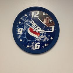 Pepsi Wall Clock Around 18 1/2”