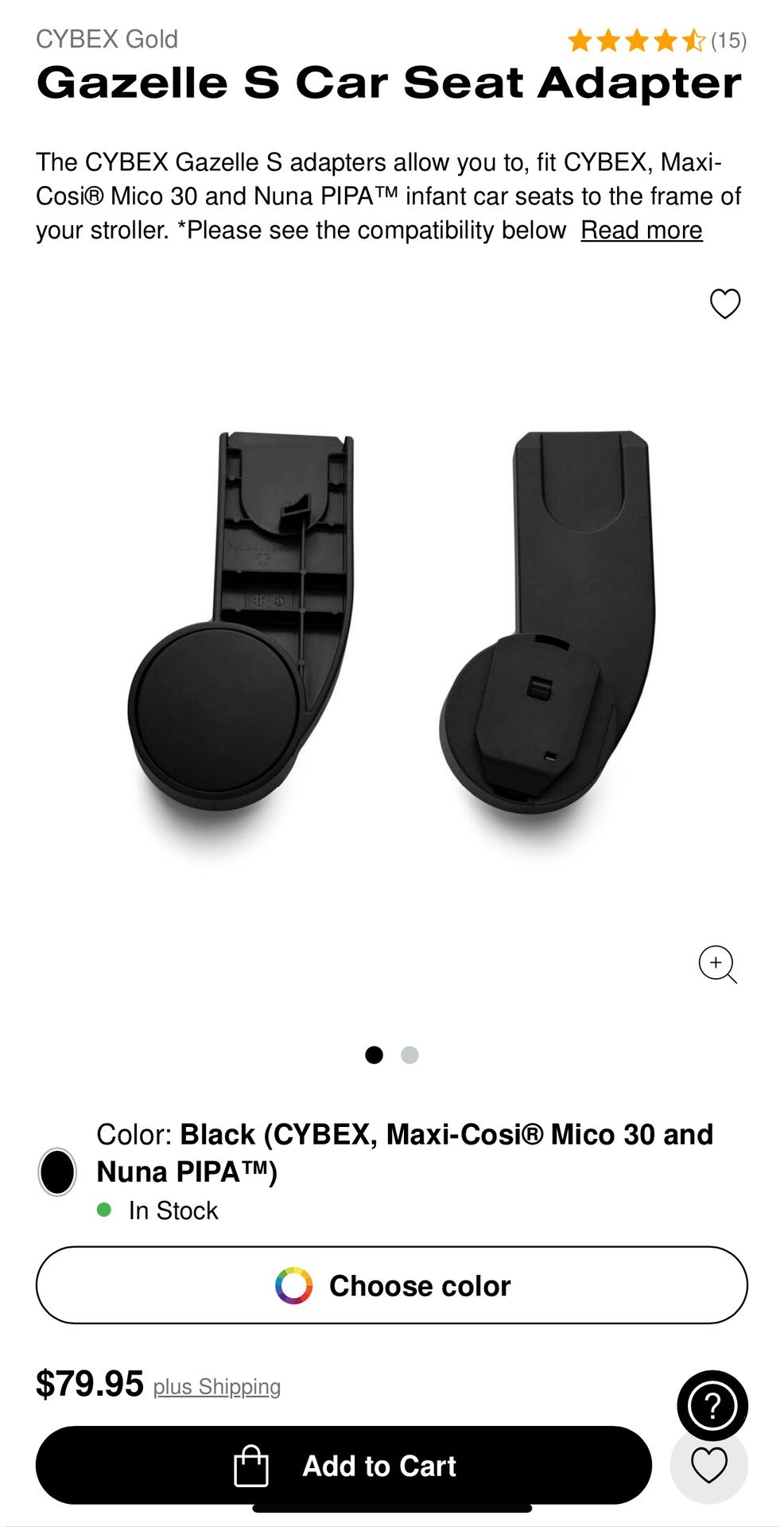 Cybex Gazelle Stroller Car Seat Adapter