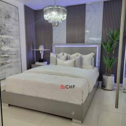 LED On Headboard Queen  / Eastern King Size Bed Frame 