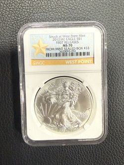 American Silver Eagle NGC graded MS70 2012W First Releases