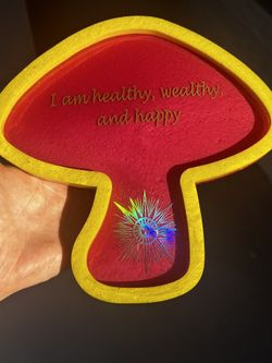 "Radiant Vibes Tray: Healthy, Wealthy & Happy with Holographic Sun"