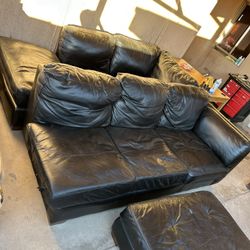 Leather Couch L Section 