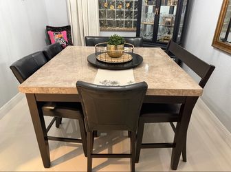 Counter Height Dining Table with 7 Chairs