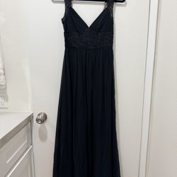 Black Lace and Embroidered Maxi Dress- BCBG Maxazria