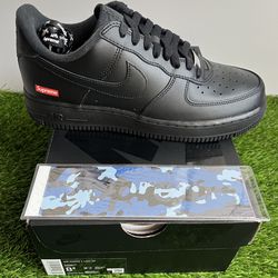 Nike x Supreme AF1 Size 8.5 Shoes Sneakers Black Shoes Lowtop Lows Box Logo SP