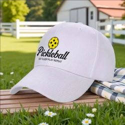 Pickleball Eat Sleep Play Repeat Hat Adjustable Acrylic Cap Dad Unisex

Product Description:
This "Eat Sleep Play Repeat" Pickleball hat is a must-hav