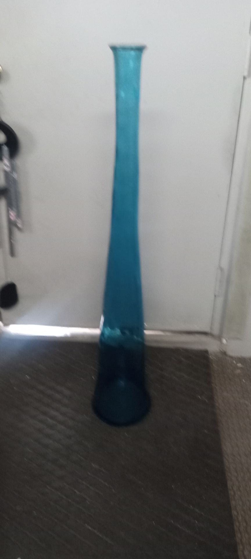 New recycled glass floor vase 32 in tall thick and elegant made in Portugal