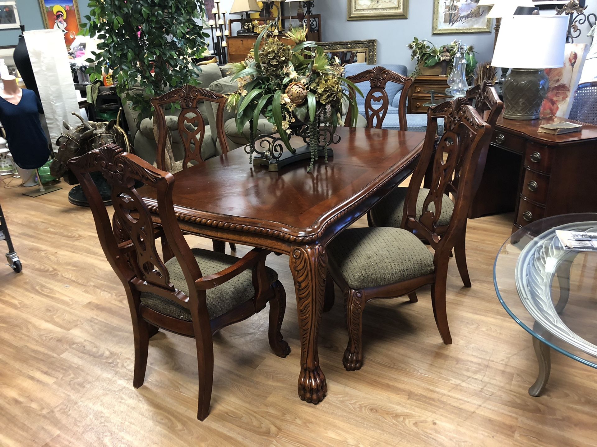 6 PC 65x40 Ashley Furniture Pheasant Run Collection Dining Room Set ...
