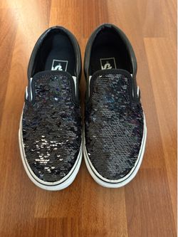 Vans Sequins flip shoes size 4(youth)