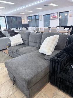 Gray Sectional Sofa with Chaise