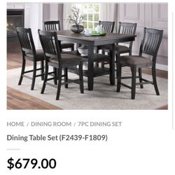 Brown Counter Height Dining Table Set