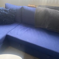 Sofa With Pullout Bed + Blankets