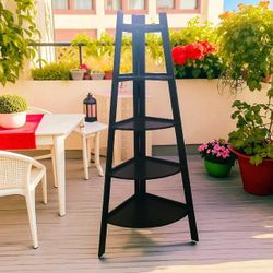 5 Tier Corner Shelf 63" Black