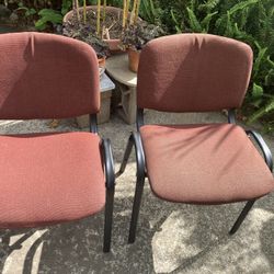 Stackable Office Waiting Room  Chairs Lot Of 2