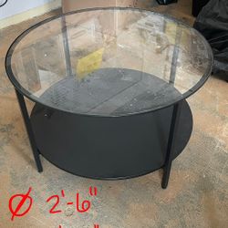 Round Glass Coffee Table 
