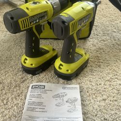 Ryobi Drill /impact Driver Combo Set 2 Batteries 